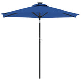 Garden Parasol with LEDs and Steel Pole Azure Blue 225x225x212cm 4005073