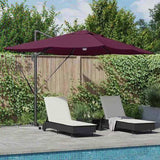 Umbrella with LED Strip Lights Bordeaux Red 351 x 250 x 253 cm 42003365