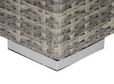 Square PE Wicker Rattan Table, with Glass Top - Light Grey T3398P323876