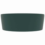 147036 Luxury Wash Basin with Overflow Matt Dark Green 36x13 cm Ceramic
