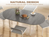 4-6 Person Wooden Drop-Leaf Table - Grey T3398P554127