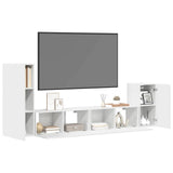 4 Piece TV Cabinet Set White Engineered Wood 3114622