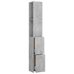 Bathroom Cabinet Concrete Grey 25x26.5x170 cm Engineered Wood 808435