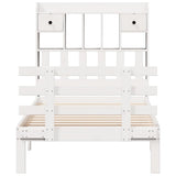 Bookcase Bed without Mattress White 90x200cm Solid Wood Pine 3322791