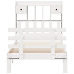 Bookcase Bed without Mattress White 75x190 cm Small Single Solid Wood Pine 3322781
