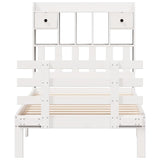 Bookcase Bed without Mattress White 75x190 cm Small Single Solid Wood Pine 3322781