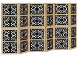 Room Divider 6 Panels Brown and Black Solid Wood Paulownia 358809