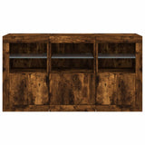 Sideboard with LED Lights Smoked Oak 123x37x67 cm 3209062
