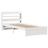 Bed Frame with Headboard without Mattress White 100x200 cm 3306733
