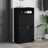 Shoe Cabinet Black 60x34x116 cm Engineered Wood 840016