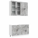 Kitchen Unit KALMAR 4 pcs Concrete Grey Engineered Wood 3438308