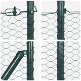 Fence with Posts Green 0.4 x 100 m PVC-coated steel 3352729