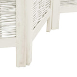 Room Divider 4 Panels White Solid Wood Paulownia 358673