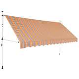 43230 Manual Retractable Awning 400 cm Yellow and Blue Stripes