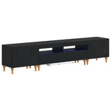 3 Piece LED TV Cabinet Black Engineered Wood 3416495