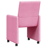 Dining Chairs with Wheels 2 pcs Pink 57 x 66 x 94 cm Fabric 42017816