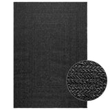 Rug ZIZUR Anthracite 140x200 cm Jute Look Indoor and Outdoor 4010335