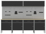 Work Cabinet Set with Drawer with Storage Manual 10 pcs Black 3321486