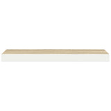 Floating Wall Shelves 4 pcs Oak and White 120x23.5x3.8 cm MDF 326587