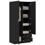 Wardrobe Black Oak 80 x 52 x 180 cm Engineered Wood 862437
