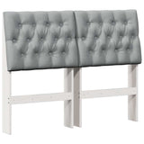 Upholstered Headboard Light Grey 120 cm Solid Pine Wood 879353