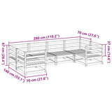 6 Piece Garden Sofa Set Solid Wood Douglas Fir 3299605