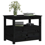 Coffee Table Black 71x49x55 cm Solid Wood Pine 820940