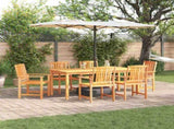 Garden Dining Set 7 pcs Brown Solid Acacia Wood 3375686
