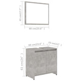 ZNTS Bathroom Furniture Set Concrete Grey Engineered Wood 802655