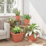 Plant Pots 6 pcs Brick Red Plastic 3403294