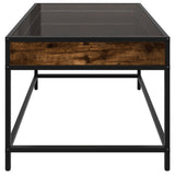 Coffee Table with Infinity LED Smoked Oak 70x50x41 cm 847684