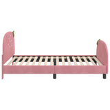 Children's Bed Frame with Headboard Pink 90 x 200 cm Velvet 42011073