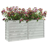 Garden Raised Bed 160x40x77 cm Galvanized Steel Silver 316894
