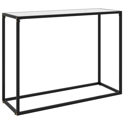 ZNTS Console Table White 100x35x75 cm Tempered Glass 322813