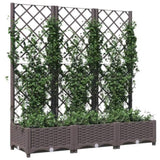 Garden Planter with Trellis Brown 120x40x121.5 cm PP 318262