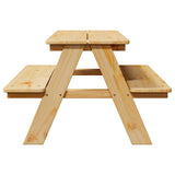 Children's Table with Benches IRUN 90x79.5x50 cm Solid Wood 42000163