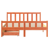 Bed Frame without Mattress Wax Brown 150x200 cm King Size Solid Wood Pine 3301591