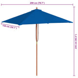 Garden Parasol Blue Fabric 150x200 cm Collapsible 313885