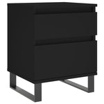 ZNTS Bedside Cabinet Black 40x35x50 cm Engineered Wood 830686