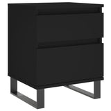 ZNTS Bedside Cabinet Black 40x35x50 cm Engineered Wood 830686