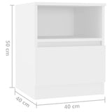 Bed Cabinet Set of 2 White Engineered wood Medium Bed Cabinet 806158