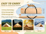 4 Seasons Canvas Bell Tent 4 M/13.12 Ft Yurt Tent with Stove Jack Breathable Family Camping Outdoor T6639P619016