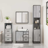 3 Piece Bathroom Furniture Set Grey Sonoma Engineered Wood 3301018