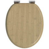 Soft-Close Toilet Seat 2 pcs Light Bamboo Color 44 x 38 cm 3414532