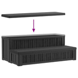 Hot Tub Step with Storage 2-Step Black 93 x 57 x 35 cm PP 42045238