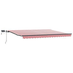 Retractable Awning Manual Red and white 400 x 300 cm Fabric 3330548