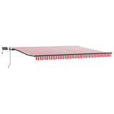 Retractable Awning Manual Red and white 400 x 300 cm Fabric 3330548