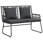 Garden Bench Black and Anthracite Poly rattan, steel 42010351
