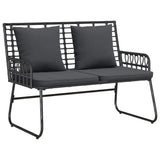 Garden Dining Set 3 pcs Black and Anthracite Poly rattan, steel 42010352