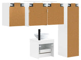 Bathroom Cabinet Set 5 pcs White Engineered Wood 3407343